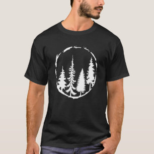 Minimalistisk Träd-skog utomhus och naturgrafik T Shirt