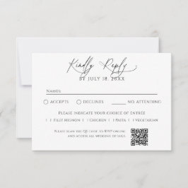 Minimalistisk traditionell QR-kod RSVP OSA Kort