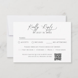 Minimalistisk traditionell QR-kod RSVP OSA Kort