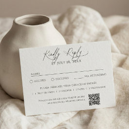 Minimalistisk traditionell QR-kod RSVP vit OSA Kort