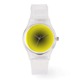 Minimalistisk transparent med svartvitt och Gult-u Armbandsur