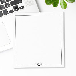Minimalistisk tre bokstävers monogram anteckningsblock