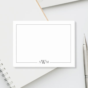 Minimalistisk tre bokstävers monogram post-it block