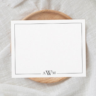 Minimalistisk tre Brev Monogram Gräns Anteckningskort