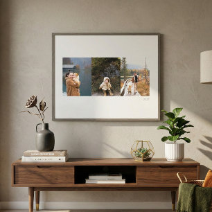 Minimalistisk tre-fotogalleri för familjen på vägg canvastryck