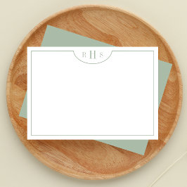 Minimalistisk tremonogram ett Gräns | GRÖNT Anteckningskort