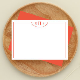 Minimalistisk tremonogram ett Gräns | ORANGE Anteckningskort