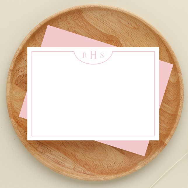 Minimalistisk tremonogram ett Gräns |  ROSA Anteckningskort (Skapare uppladdad)