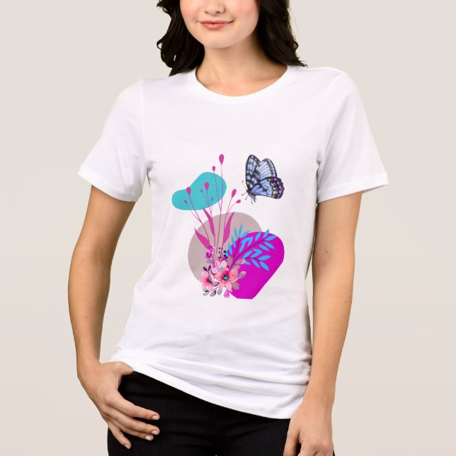 Minimalistisk trendig fjärilsdesign ADV-creators T Shirt (Framsida)