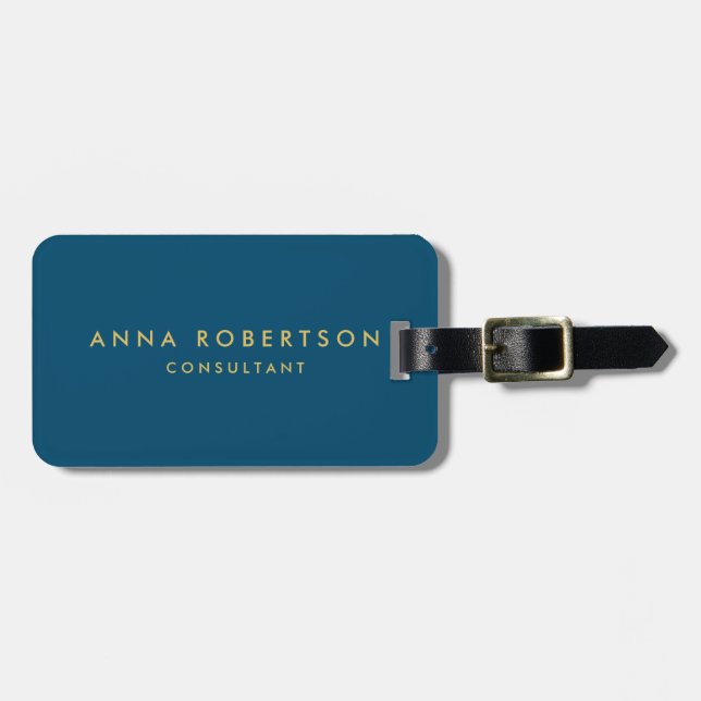Minimalistisk Trendig för Professionellen Blue Gul Bagagebricka (Horisontell Framsida)