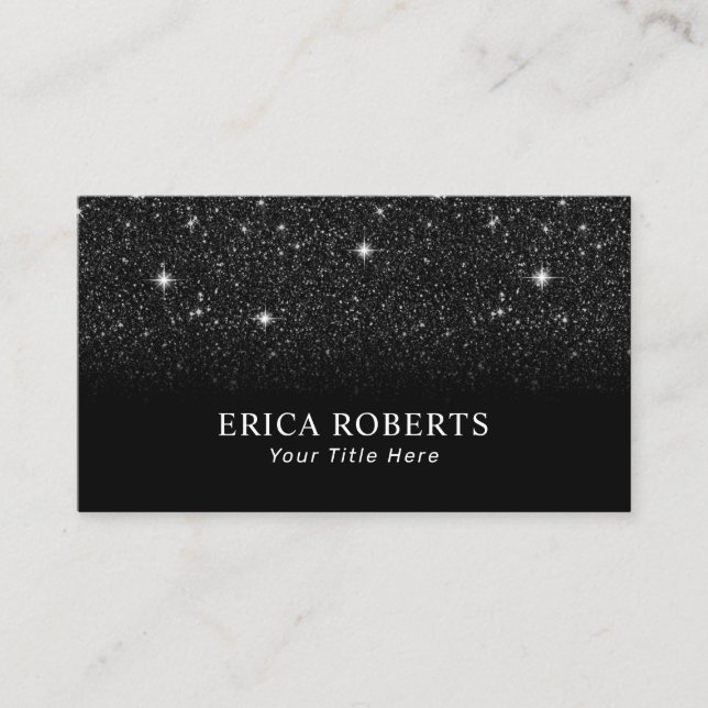 Minimalistisk trendig för svartGlitter Elegant Visitkort (Framsida)