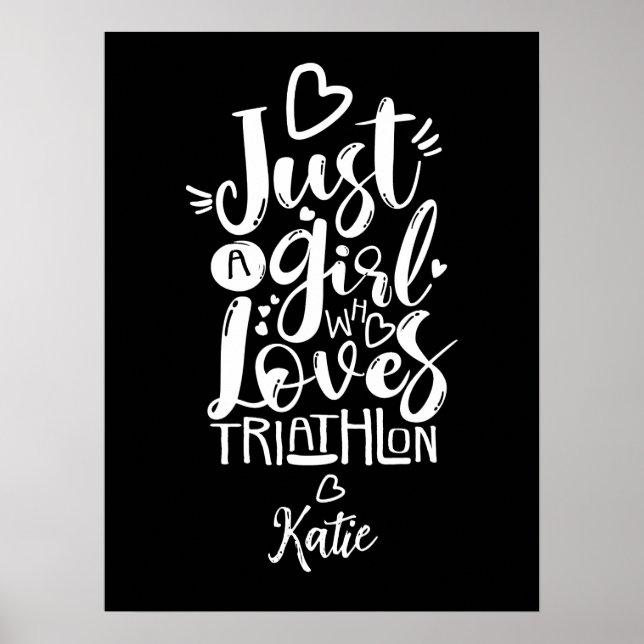 Minimalistisk triathlon Motivation Typografi Poster (Framsidan)
