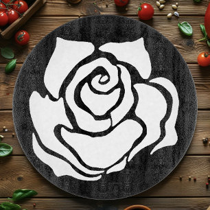 Minimalistisk Tribal Ros Svart Abstrakt Vit Blommi
