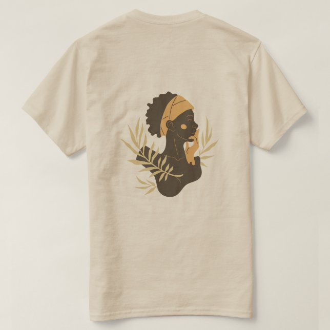 Minimalistisk tribal silhuettkonst t-shirt (Design baksida)