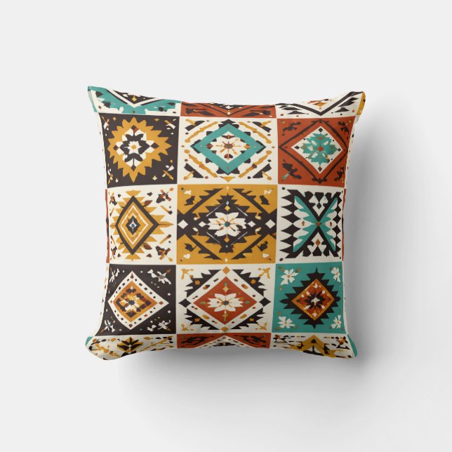 Minimalistisk tribal vertikal randig kudde | Afrik (Framsida)