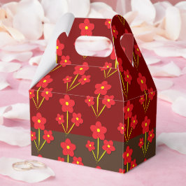 Minimalistisk triodesign med röda blommor presentaskar