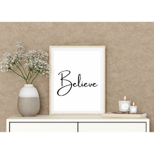 Minimalistisk "tro"-inspirationstypografi poster
