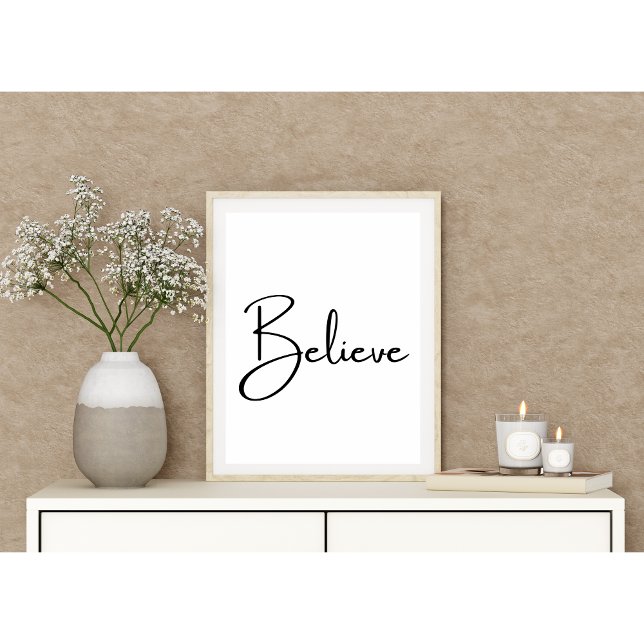 Minimalistisk "tro"-inspirationstypografi poster (Skapare uppladdad)