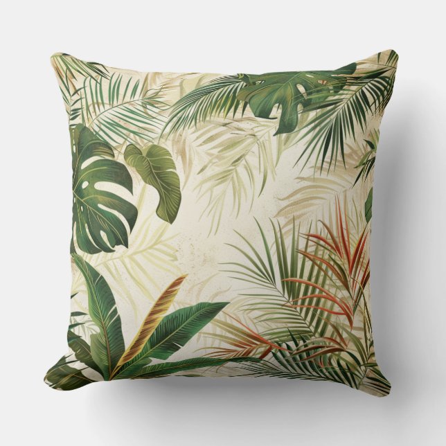 Minimalistisk Tropical Handflatan Art Kudde (Framsida)
