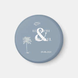 Minimalistisk Tropisk Bröllop Dammtorblue Magnet