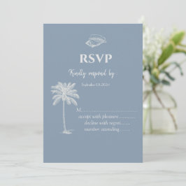 Minimalistisk Tropisk Bröllop Dammtorblue RSVP Inbjudningar