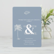 Minimalistisk Tropisk Bröllop Dusty Blue