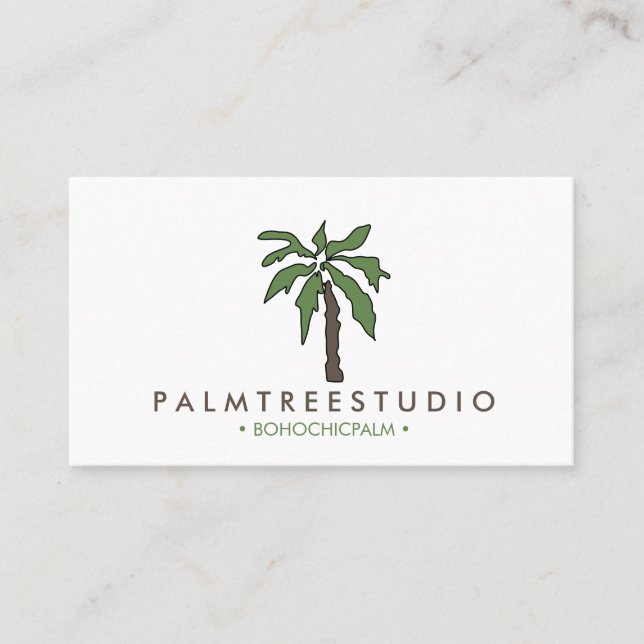 Minimalistisk tropisk palmer visitkort (Framsida)