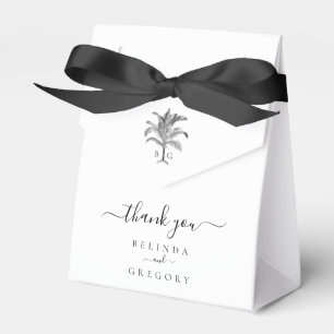 Minimalistisk Tropisk Palmtäd Monogram Bröllop Presentaskar