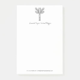 Minimalistisk Tropisk Palmtree Doodle Post-it Block