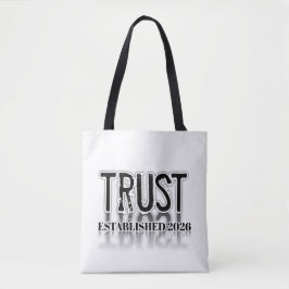 Minimalistisk "Trust"-typografi-handlingsväska – I Tygkasse