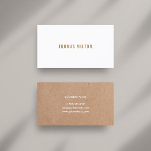 Minimalistisk tryckt Kraft White Consultant Visitkort