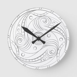 Minimalistisk Trypillisk Spiralrosett rund Klocka