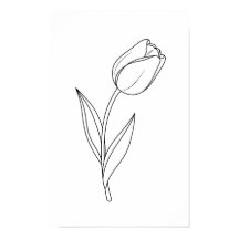 Minimalistisk tulp linje ritning