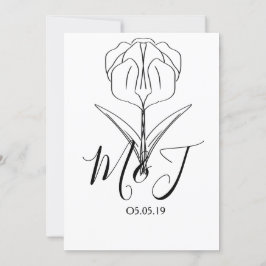 Minimalistisk Tulpan Blommig Botanik Bröllop Inbjudningar