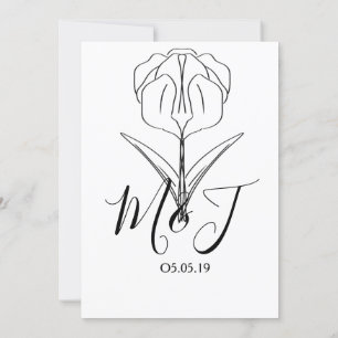 Minimalistisk Tulpan Blommig Botanik Bröllop Inbjudningar