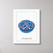 Minimalistisk turkisk İznik-skål konst - Canvastry