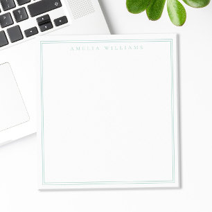 Minimalistisk turkos monogram två ramar anteckningsblock