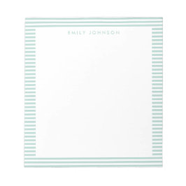 Minimalistisk turkos randig monogram anteckningsblock