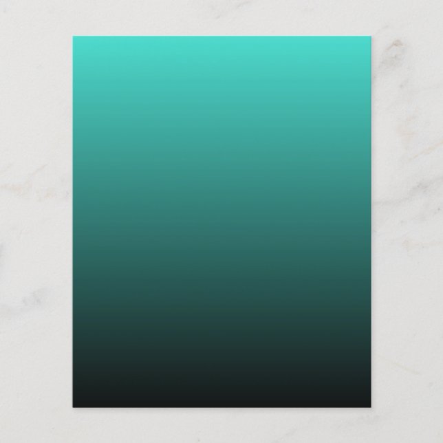 Minimalistisk turkos svart ombré brevpapper (Framsida)