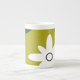 Minimalistisk tusenskönsblomma Abstrakt Botanisk K Benporslin Mugg
