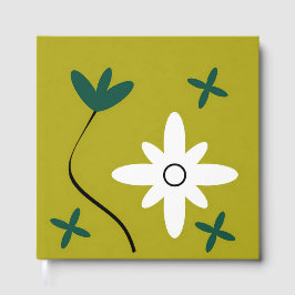 Minimalistisk tusenskönsblomma Abstrakt Botanisk K Gästböcker