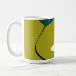 Minimalistisk tusenskönsblomma Abstrakt botanisk k Kaffemugg
