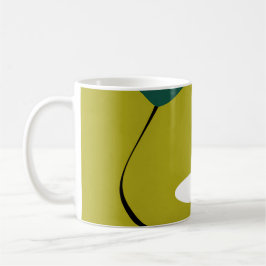 Minimalistisk tusenskönsblomma Abstrakt botanisk k Kaffemugg