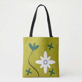 Minimalistisk tusenskönsblomma Abstrakt Botanisk K Tygkasse