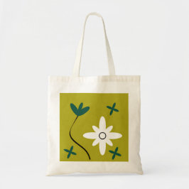 Minimalistisk tusenskönsblomma Abstrakt Botanisk K Tygkasse