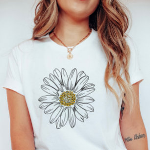 Minimalistisk tusenskönsblomma; sommar tusenskönsb t shirt