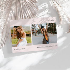 Minimalistisk tvåfotos examensannonsering inbjudningar