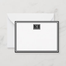 Minimalistisk tvåkantig monogramnamn svart