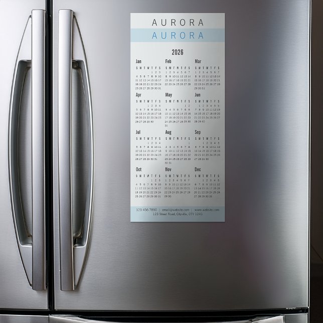 Minimalistisk tvåtonsblå magnetkalender (Skapare uppladdad)