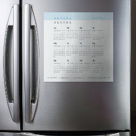 Minimalistisk tvåtonsblå magnetkalender